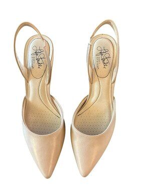 LifeStride Shane Tan Slingback Pointed Toe Heels Soft System Comfort Sz 8.5M